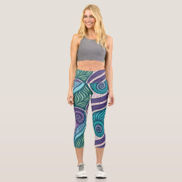 Ozeanmuschel- und Seetang-Mandala Capri Leggings