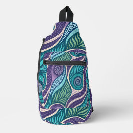 Ozeanmuschel- und Seetang-Mandala Crossbody Bag