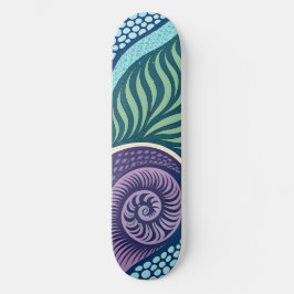 Ozeanmuschel- und Seetang-Mandala Skateboard