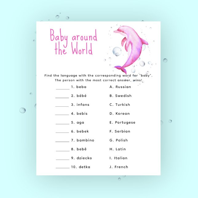 Ozeanpink-Delphin - Baby rund um das Weltspiel (Von Creator hochgeladen)