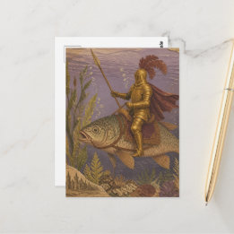 Ozeanritter-Fantasie Postkarte