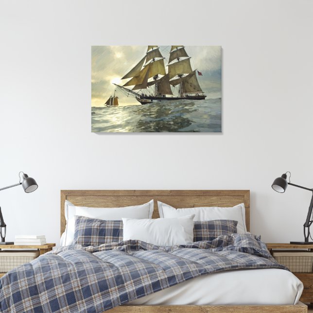 Ozeansegel Ölgemälde drucken Leinwanddruck (Insitu (Schlafzimmer))