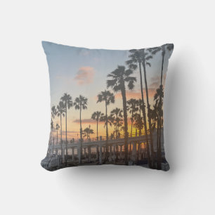 Ozeanseite Kalifornien Orange Sunset Palmen Kissen