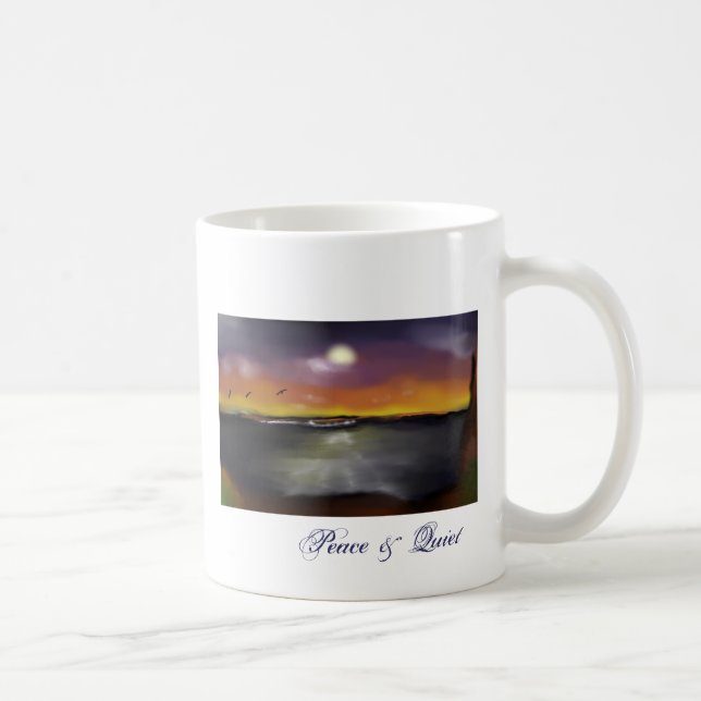 Ozeansonnenuntergang 1, Frieden u. Ruhe Kaffeetasse (Rechts)