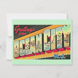 Ozeanstadt NJ Vintage Grüße Postkarte