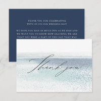 Ozeanstrand Abstrakte Aquarellblaue Hochzeit