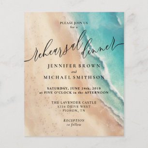 Ozeanstrand-Aquarell-Sommerabendessen Flyer