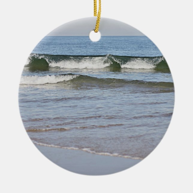 Ozeanstrand-Foto Keramik Ornament (Vorne)
