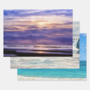 Ozeanstrand Liebhaber Natur-Verpackungsbastelpapie Geschenkpapier Set