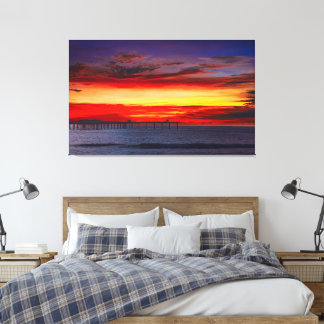 Ozeanstrand San Diego Sonnenuntergang Leinwand Wan