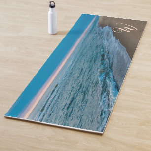 Ozeanstrand-Szenen Monogramm Anfangsbuchstabe Yogamatte