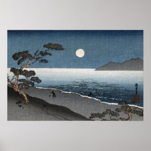 Ozeanstrandblick auf den japanischen Sonnenaufgang Poster