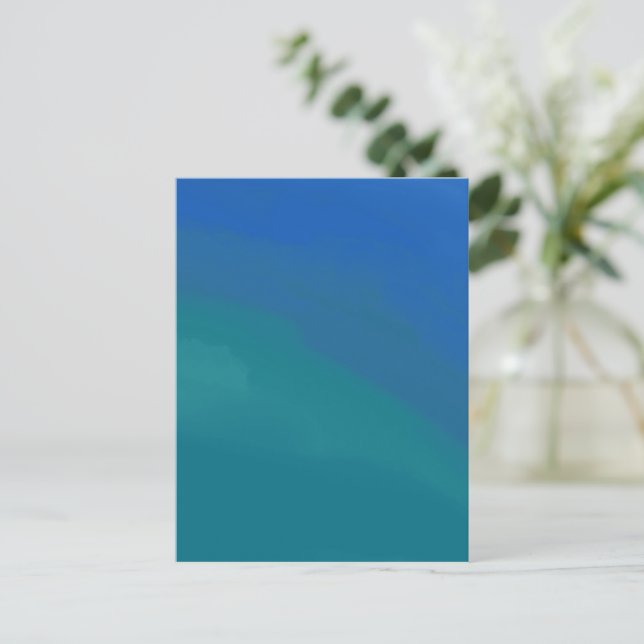 Ozeantide Blau und Grün Minimalistisch Postkarte (Stehend Vorderseite)