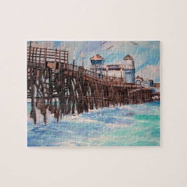 Ozeanufer-Pier-Malerei-Puzzlespiel (Horizontal)