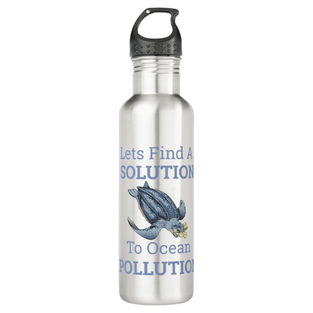 Ozeanverschmutzungs-Klimamitteilung Edelstahlflasche (Vorderseite)