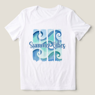 Ozeanwelle Aquarell Sommer Stimmung Küstenstrand Tri-Blend Shirt