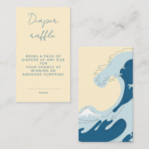 Ozeanwelle Blau Jungen Baby Shower Windel-Raffle Begleitkarte
