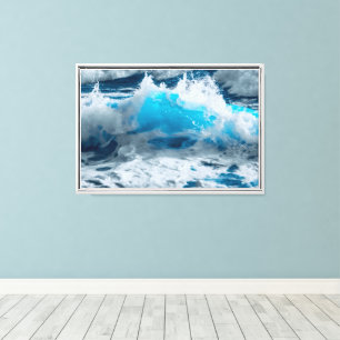Ozeanwelle gerahmte Wandleinwand Leinwanddruck