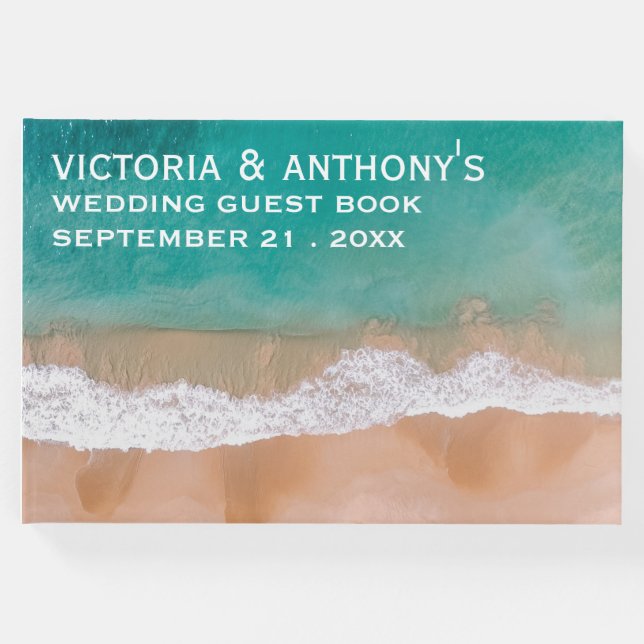 Ozeanwelle, Hochzeit am Strand Gästebuch (Vorderseite)