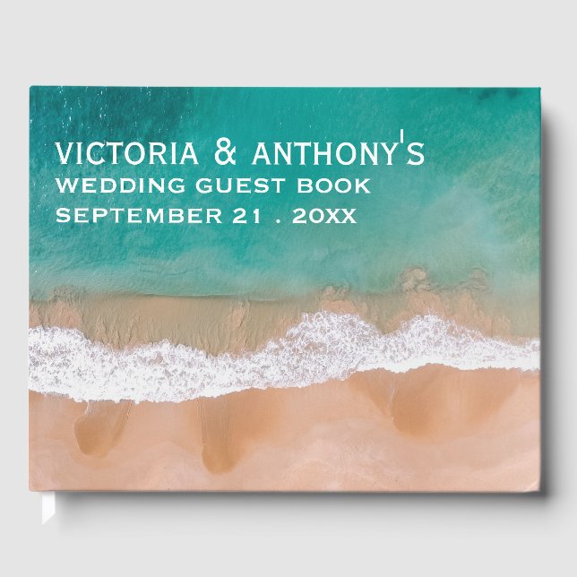 Ozeanwelle, Hochzeit am Strand Gästebuch (Vorderseite)