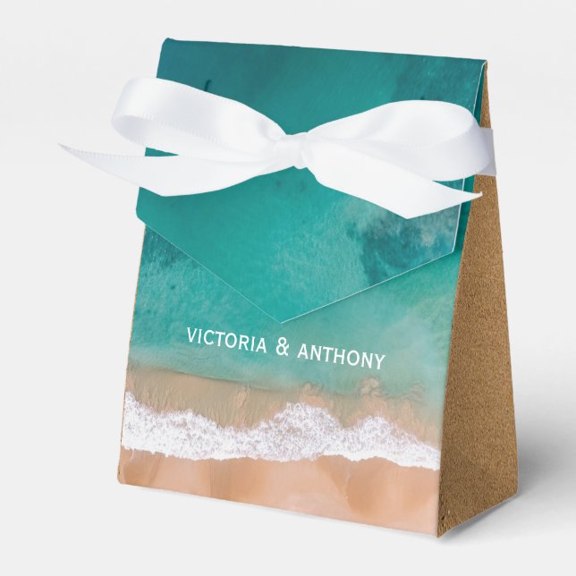 Ozeanwelle, Hochzeit am Strand Geschenkschachtel (Vorderseite)