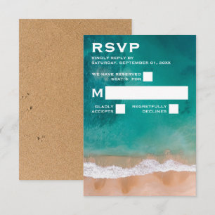 Ozeanwelle, Hochzeit am Strand RSVP Karte