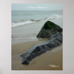 Ozeanwellen-Felsen Poster