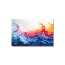 Ozeanwellen-Fluid-Art-Sonnenuntergangs-Glow-Abstra