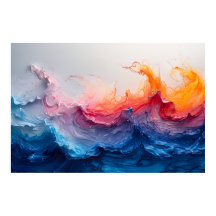 Ozeanwellen-Fluid-Art-Sonnenuntergangs-Glow-Abstra