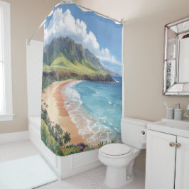 Ozeanwellen Hawaii Duschvorhang