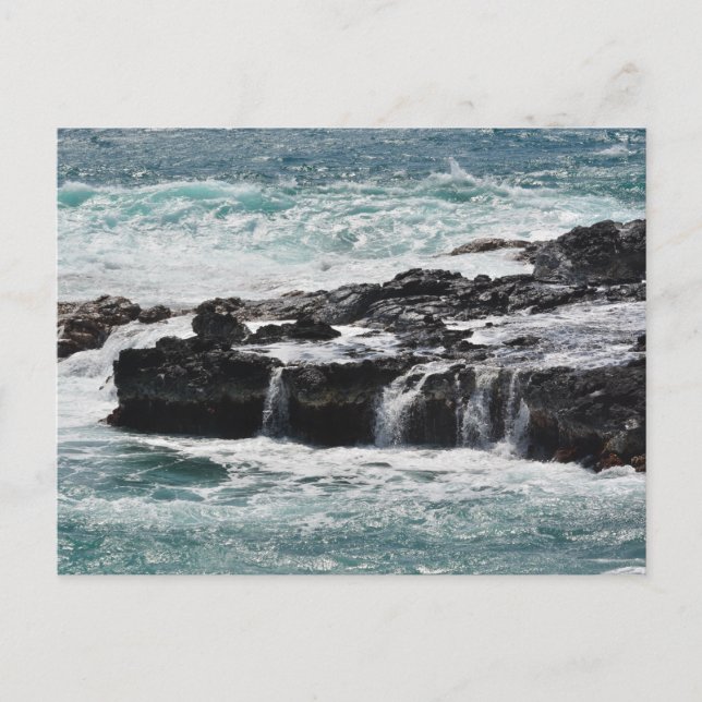 Ozeanwellen in Kauai Postkarte (Vorderseite)