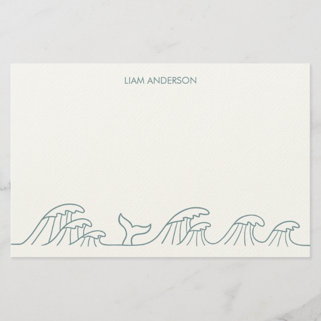 Ozeanwellen Küstenkinderpapier Briefpapier (Vorderseite)