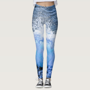 Ozeanwellen Meer Küsten Aqua Nautik Strand Meer Leggings
