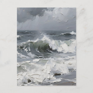Ozeanwellen Stürmische Meereslandschaft Texturiert Postkarte