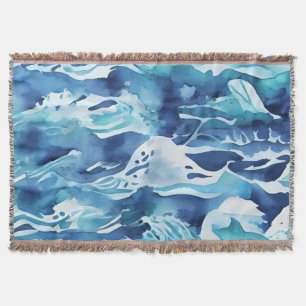Ozeanwellen   Türkis Wasserfarbe Aqua Blau Decke