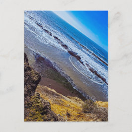Ozeanwellen von der Küstenklippe aus Postkarte
