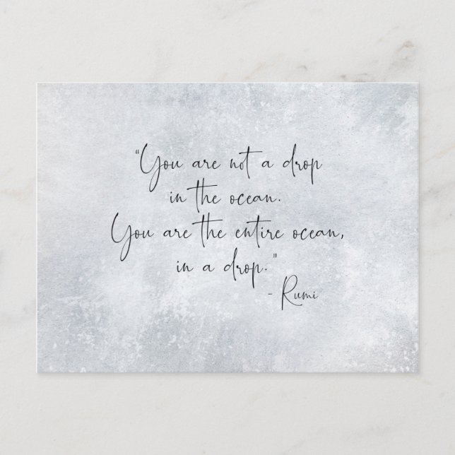 Ozeanziffer Sie sind kein Tropfen im Ozean - Rumi Postkarte (Vorderseite)