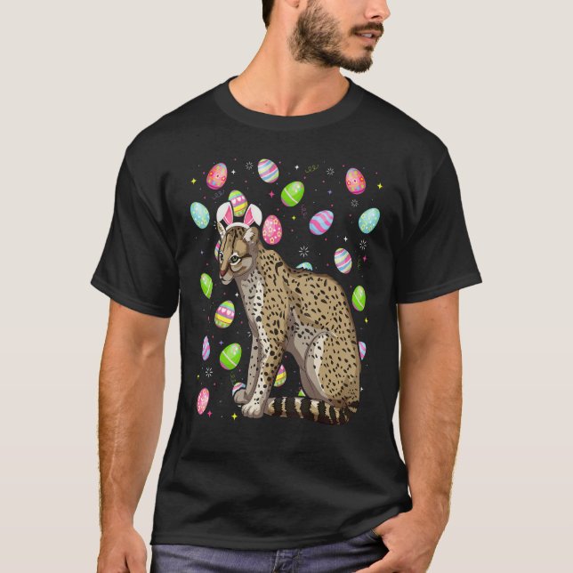 Ozelot Bunny Ostereier Funny Ocelot Ostersund T-Shirt (Vorderseite)