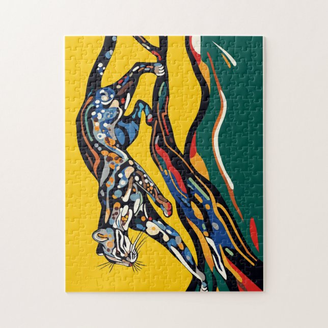 Ozelot in einem Baumpuzzle (Vertikal)