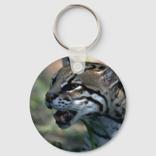Ozelot-Kopfstudie Schlüsselanhänger