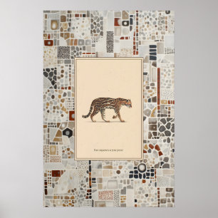 Ozelot-Tierillustrations-Zitatposter gemustert Poster