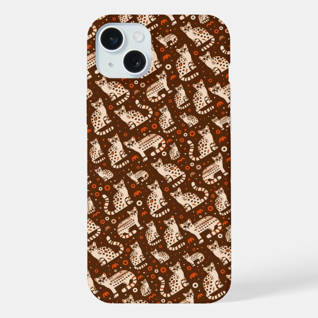 Ozelotmuster iPhone 15 Plus Hülle (Rückseite)