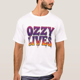 „Ozzy Lives“ – Psychedelische Acid-Trip-Schrift T-Shirt