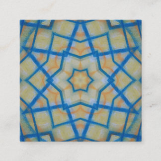 P25C Einzigartiges Blau Gelbes Farbige Abstrakte M Quadratische Visitenkarte