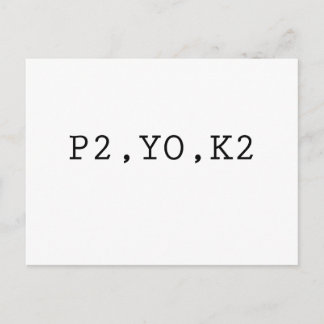 P2, YO, K2 POSTKARTE