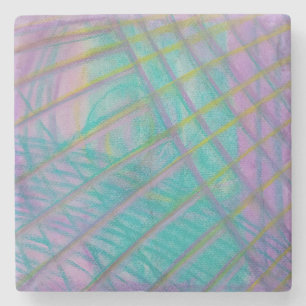 P34 Einzigartige farbenfrohe abstrakte Kunst Steinuntersetzer