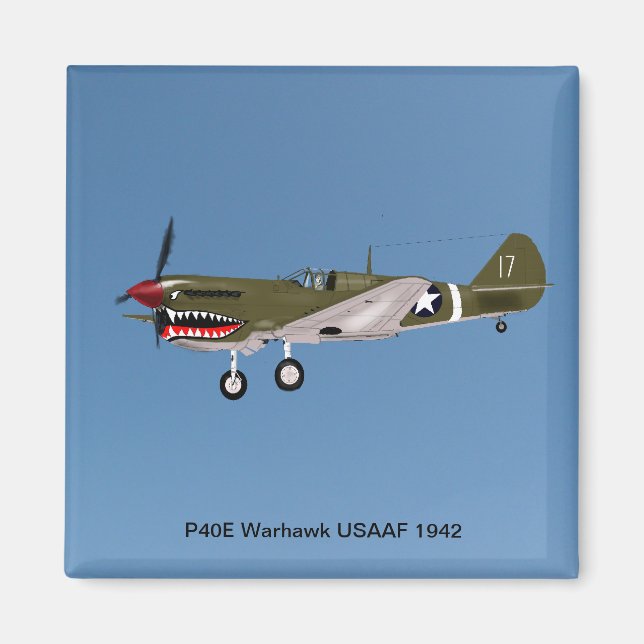 P40E Warhawk Fighter Magnet (Vorne)