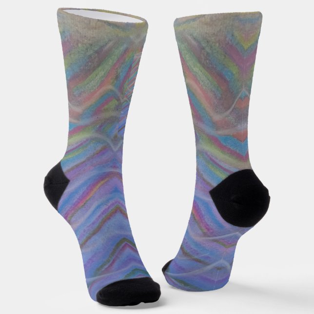 P40M Einzigartige farbenfrohe abstrakte Kunst Socken (Gewinkelt)
