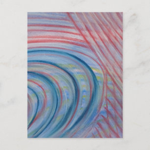 P43 Blau Rot Gelb Farbige Abstrakte Kunst Postkarte