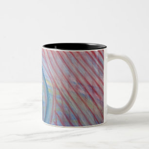 P43 Blau Rot Gelb Farbige Abstrakte Kunst Zweifarbige Tasse